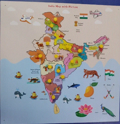 Wooden Indian Map Puzzle